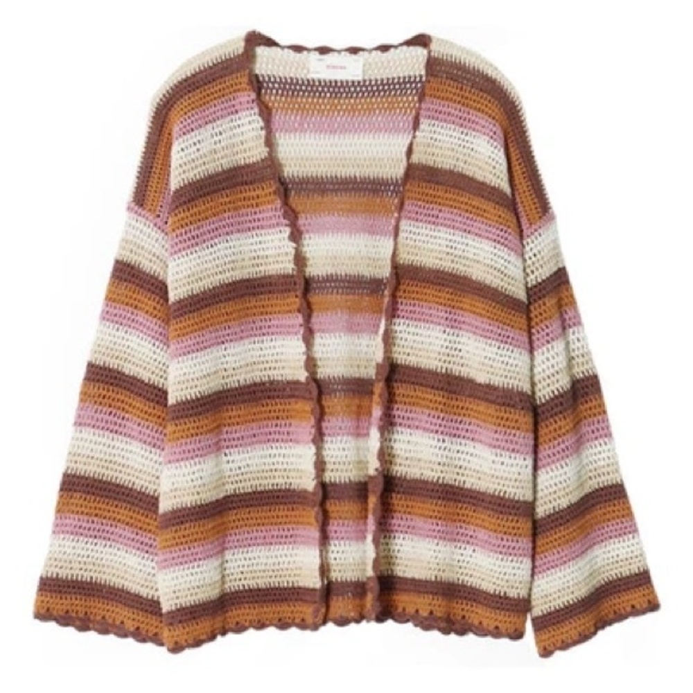 Xirena women’s Striped Open Front Sunset Caryson Crochet Sweater